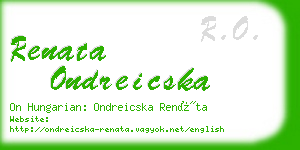 renata ondreicska business card